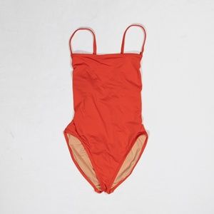 NEW Madewell Second Wave Straight One Piece Bathing Suit Swimsuit Orange M